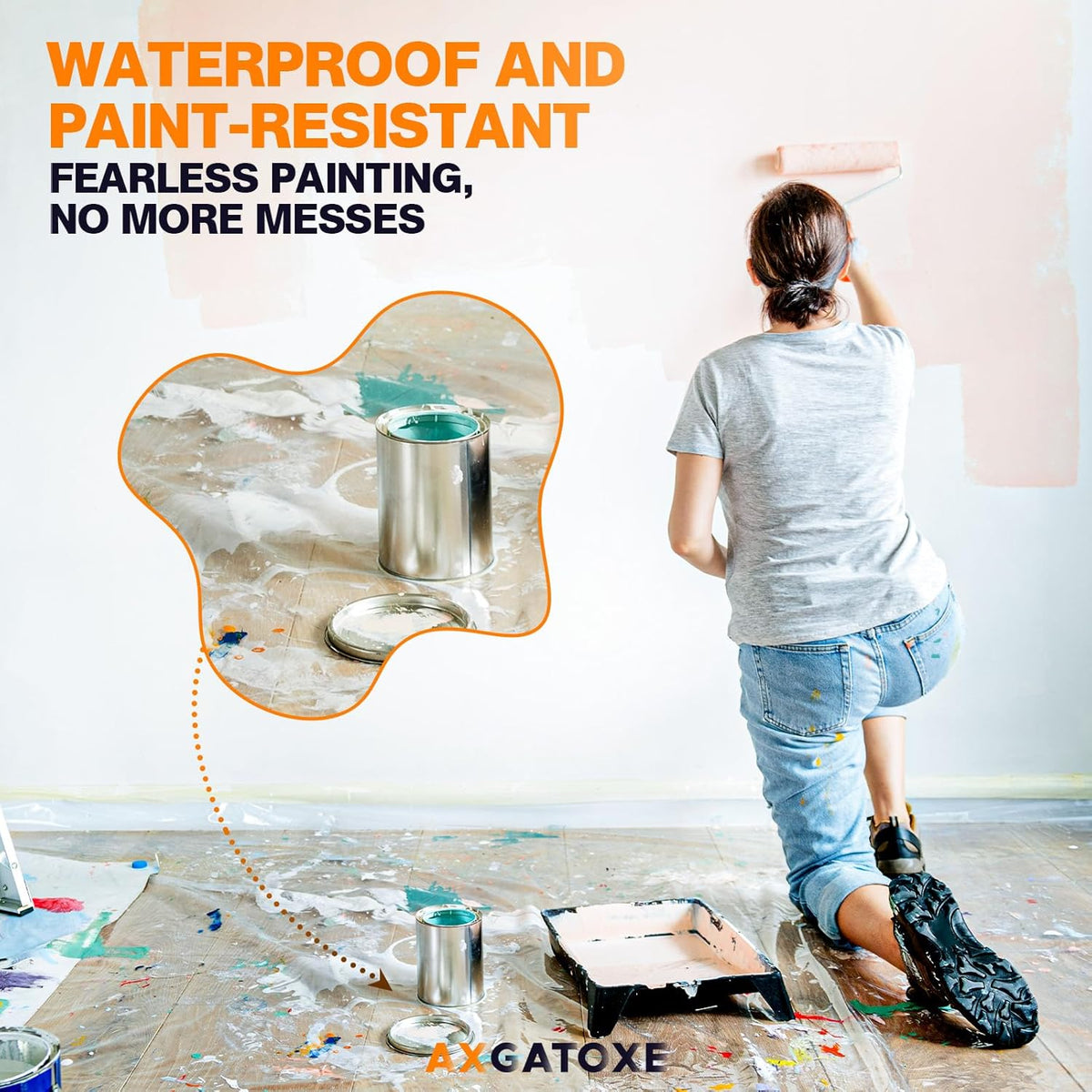 12 x 9 Ft Plastic Drop Cloths (6-Pack) - Disposable Painter's Sheeting &