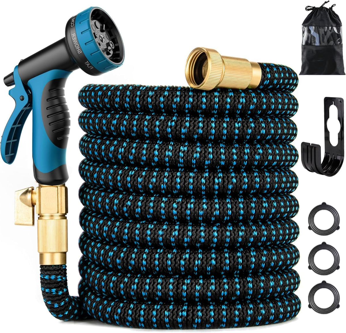 100 ft Expandable Garden Hose - Kink Free Flexible Water Hose 100ft with 10