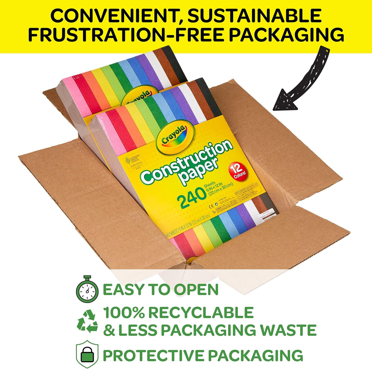 Crayola Construction Paper Bulk Pack (480 Sheets) ‰ÛÒ 10 Assorted Colors