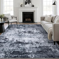 5x7 Area Rug Living Room Rug: Washable Modern Abstract Soft Thin Rug Indoor