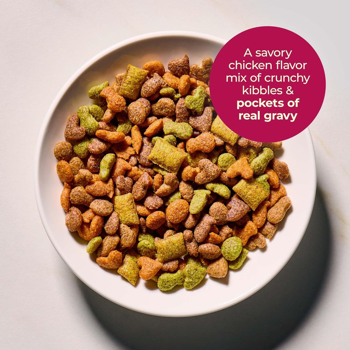 Meow Mix Gravy Bursts, Savory Chicken Flavor Mix, Gravy Filled Dry Cat Food